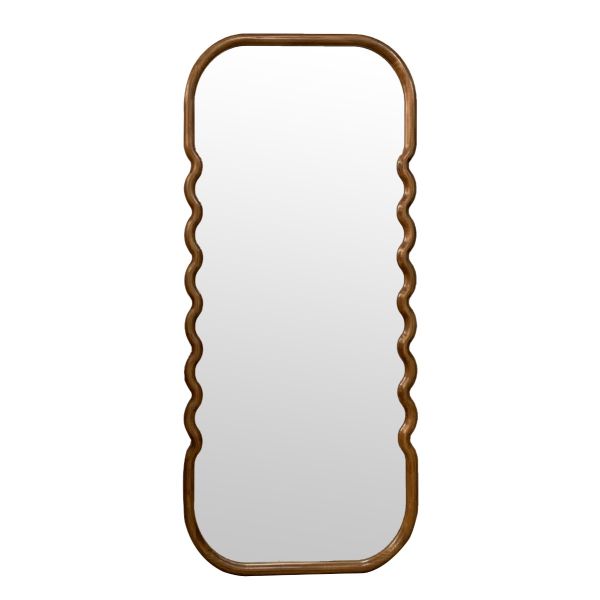 Artekko Mirror Καθρέπτης Επιδαπέδιος Ξύλο Πεύκου Γυαλί Καφέ (79.7x3.6x188)cm