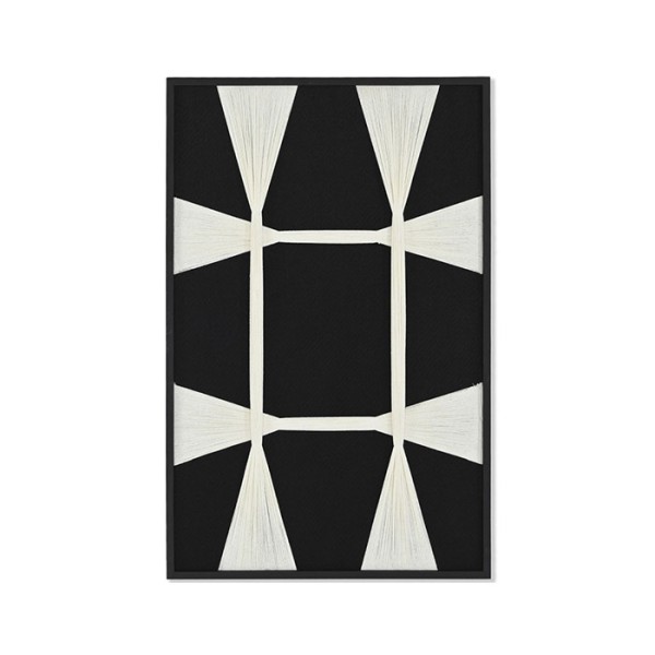 ΠΙΝΑΚΑΣ ΑΣΠΡΟΜΑΥΡΟΣ COTTON/WOOD 60X90cm