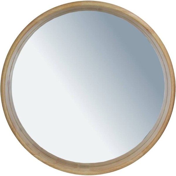 Kαθρέφτης ξύλινος στρογγυλός Rubberwood 70X6X70cm